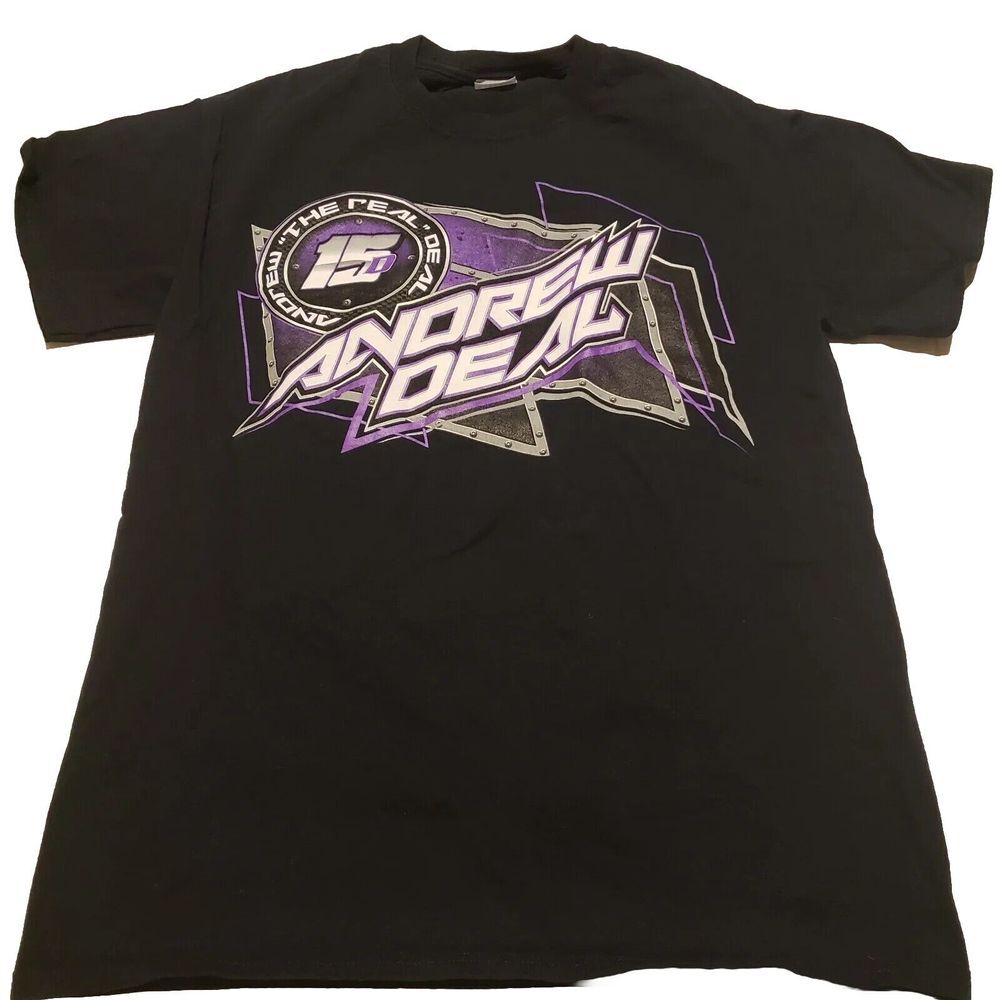 Sprint Car Shirt Mens Med Black Andrew "The Real" Deal Race‎ T Shirt